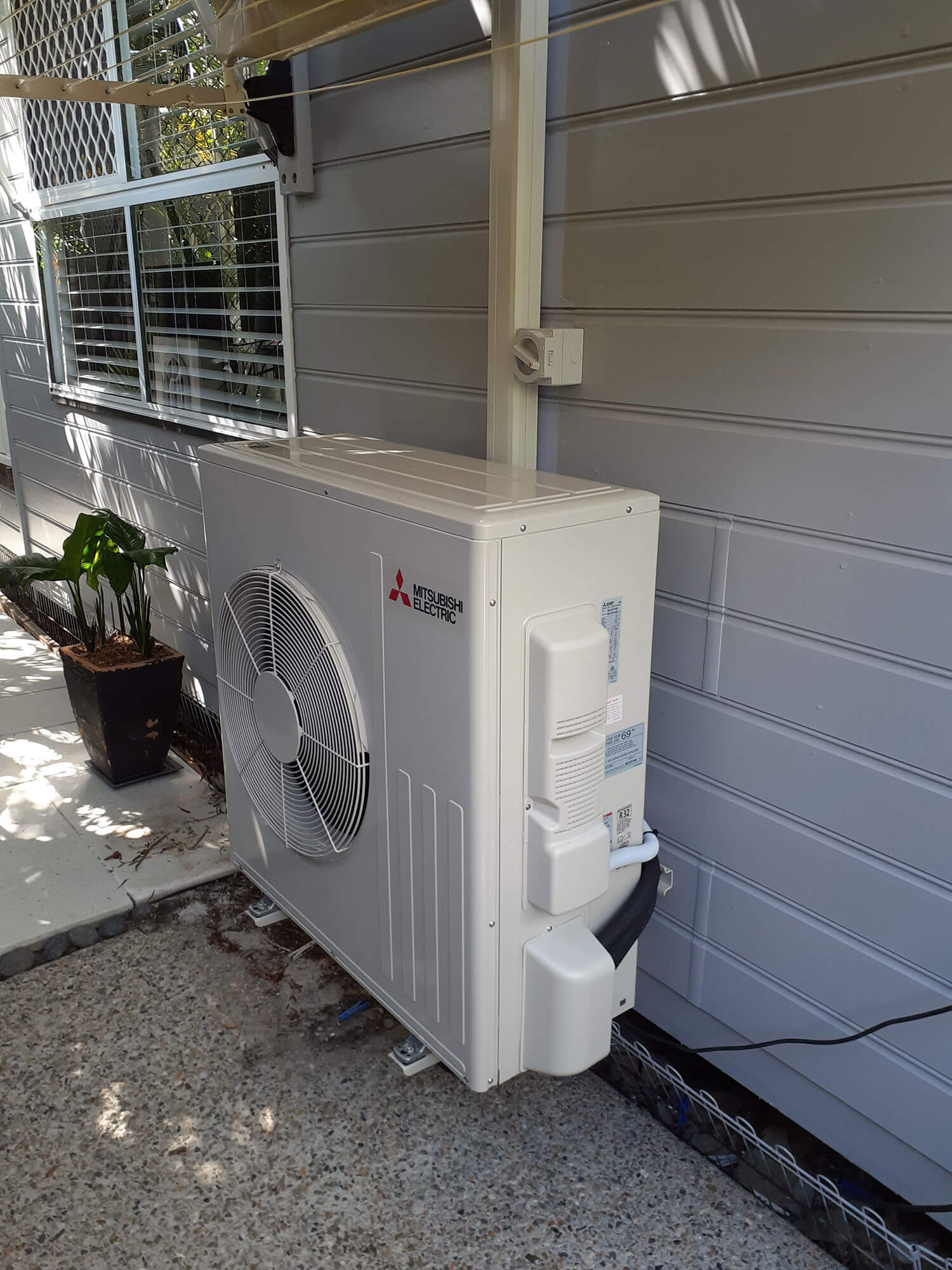 Split system filter outside